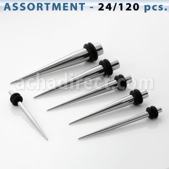 blk93 surtido piercings 24 120 clavos acero anillos goma dobles distribuidor mayorista