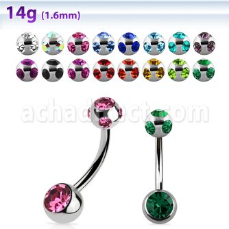 bn2csmj piercing ombligo acero quirurgico bolas joya bisel 6mm 5mm rosca interna mayorista