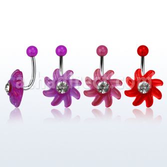 bnacblc piercing ombligo acero quirurgico sol acrilico cristal centro bola acrilica distribuidor mayorista