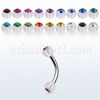 bneajb4 banana ceja acero quirurgico bolas bioflexibles 4mm cristal bisel distribuidor mayorista