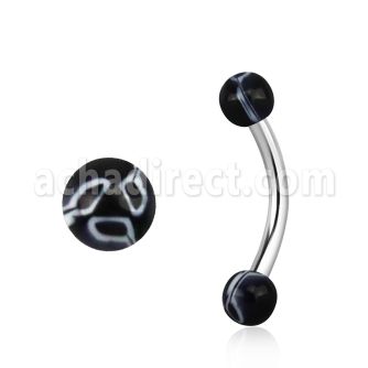 bnedxx banana ceja acero quirurgico bolas 3mm acrilico blanco negro flor 516 8mm mayorista