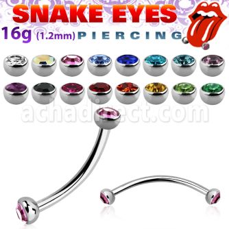 bnehjbl banana piercing lengua ojo serpiente acero quirurgico bolas media joya bisel 3mm al por mayor