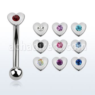 bnehrc banana ceja acero quirurgico corazon cristal centro lado bola 2 5mm 8mm distribuidor