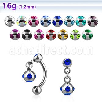 bner8 banana ceja acero quirurgico bolas joya bisel 3mm bola multi joya 4mm 8mm al por mayor