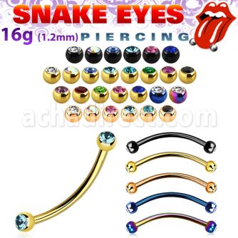 bnetj25l banana piercing lengua ojo serpiente acero quirurgico anodizado bolas joya bisel 2 5mm 14mm 16mm distribuidor mayorista