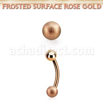 bnett1fo banana ceja acero 316l oro rosa bola acero esmerilado 3mm bola acero liso 3mm distribuidor mayorista