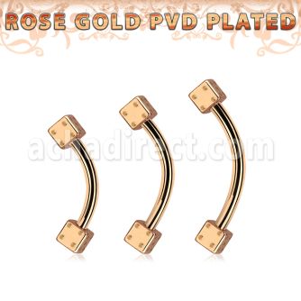 bnett2ds banana ceja acero 316l pvd oro rosa dados 3mm distribuidor
