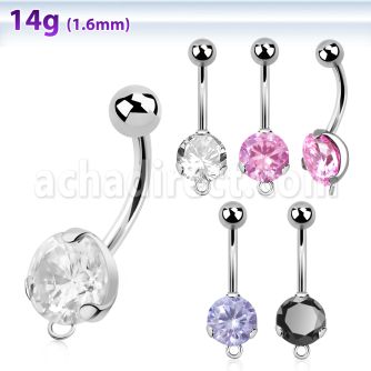 bnrdz8h piercing ombligo acero quirurgico zirconia 8mm aro conectar las partes colgante 38 10mm mayorista