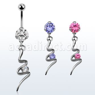 bnrz13 piercing ombligo acero quirurgico zirconia 8mm colgante remolino zirconia redonda 38 10mm al por mayor