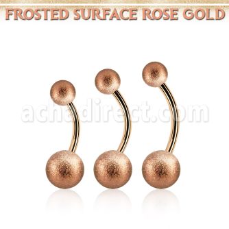 bntt2fog banana ceja acero 316l pvd oro rosa bolas acero esmerilado 5mm 8mm mayorista