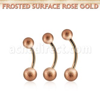bntt2fos banana ombligo acero 316l pvd oro rosa bolas acero esmerilado 5mm 6mm distribuidor