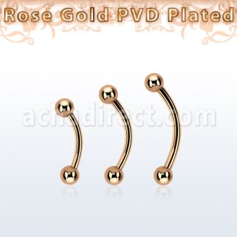 bnttb4 banana ceja acero 316l pvd oro rosa bolas 4mm distribuidor