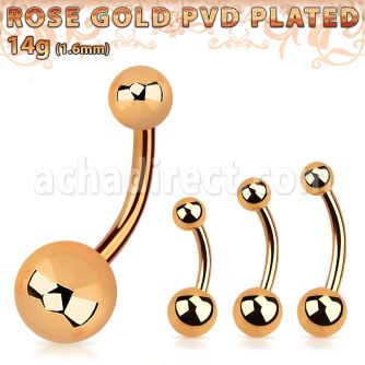 bnttg banana ombligo acero 316l pvd oro rosa bolaas 5mm 8mm distribuidor mayorista