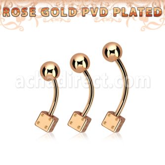 bnttsdi banana ombligo acero 316l pvd oro rosa bola acero 5mm dado acero 5mm distribuidor mayorista