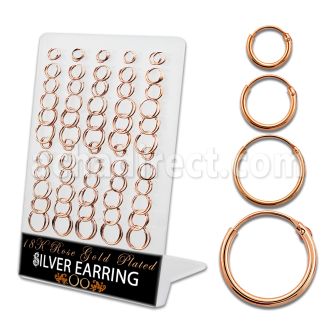 br310rs display 60 pares aros oreja tubo agujero plata esterlina 925 oro rosa 8 10 12 14mm al por mayor