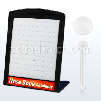 brac10 display 120 retainer piercing nariz hueso acrilico flexible transparente bola 2mm distribuidor