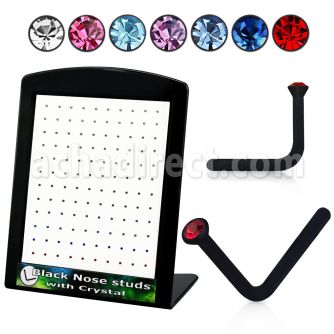 brac2 display expositor 120 piercing nariz l acrilico negro cristal redondo 1 5mm mayorista