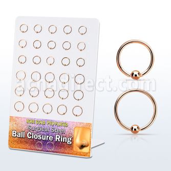 brcrt2 display 30 aros bola presion acero quirurgico pvd oro rosa 1mm bola 2 5mm diametro 8mm 10mm venta