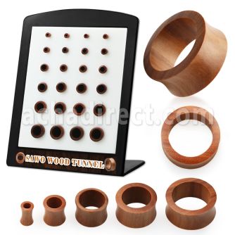 brdpws display 24 dilataciones tunel doble flare madera sawo 3mm 12mm venta