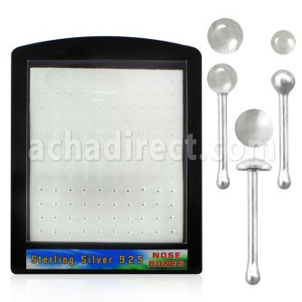 brmnbb display 120 piercings nariz hueso plata esterlina 925 0 6mm bola de1 5mm 2mm tambien redonda 2mm distribuidor mayorista