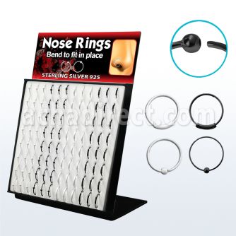 brnhmx4 display 96 aros nariz plata esterlina bola 0 6mm negro blanco 8mm 12mm mayorista