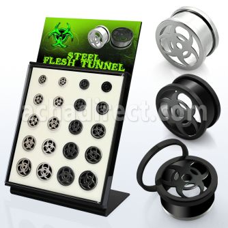 brpg145a display 20 dilataciones tunel tornillo acero brillo espejo acero anodizado negro 8mm 16mm mayorista