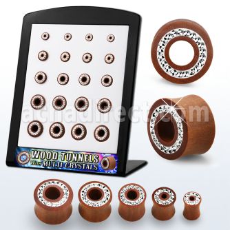 brpg180 displays 20 dilatadores tunel doble flare madera sawo multi cristal claros ferido .