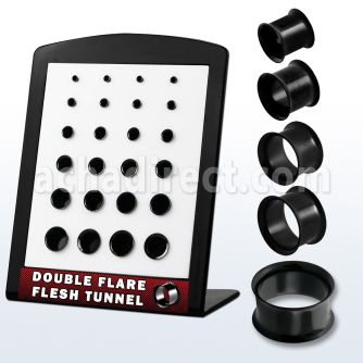 brpg3 display 24 dilataciones tunel doble flare acero quirurgico pvd negro 3mm 12mm distribuidor
