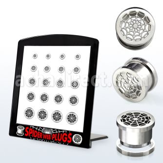 brpg91 display 20 plugs acero rosca logo telarana 6mm 14mm distribuidor mayorista
