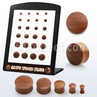 brpws display 24 dilataciones plug doble flare madera sawo 3mm 12mm distribuidor