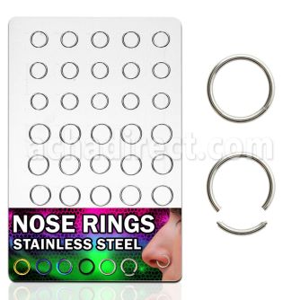 brseg1 display 30 aros segmento nariz acero quirurgico diametro 8mm 10mm distribuidor mayorista