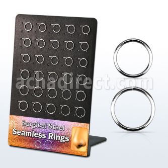 brsel9 display 30 aros continuos acero quirurgico brillo espejo 8mm 10mm venta