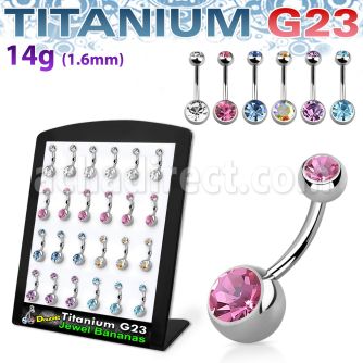 brubn2 display 24 piercings ombligo titanio g23 bolas joya 5 8mm 8mm 14mm distribuidor mayorista