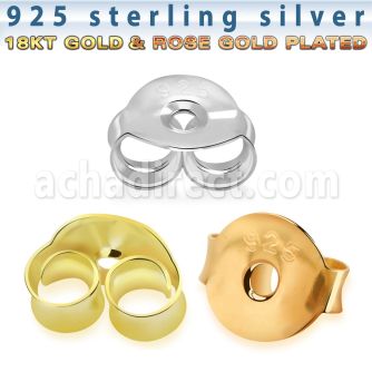 but925 one pair of 18k gold plated silver butterfly