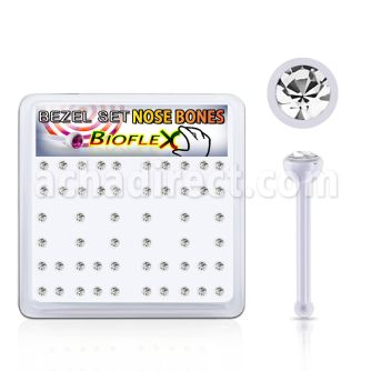 bxa34 caja piercing nariz hueso bio flexible redonda 2 5mm cristal swarovski bisel venta