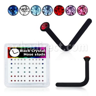 bxa4 caja piercing nariz l acrilico negro cristal redondo 1 5mm venta