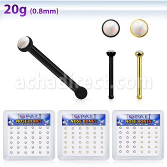bxbop4 caja 36 piercing nariz hueso acero 316l anodizado opalos sinteticos redondos 1 5mm al por mayor