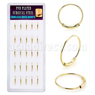 bxend2 gold pvd 316l steel endless nose rings display 25