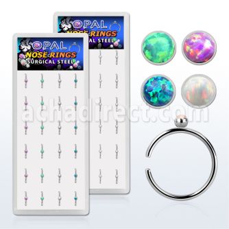 bxnr4 display 24 aros nariz clip acero quirurgico opalo redondo 1 5mm distribuidor