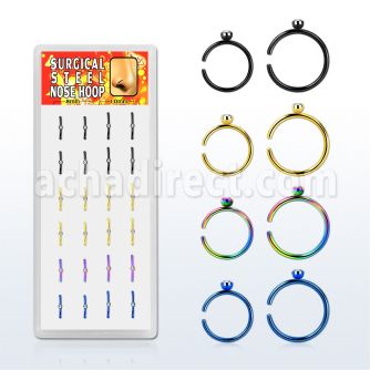 bxnrt3 display caja unidades aro nariz acero anodizado oronegroazularco iris bola cristal color claro
