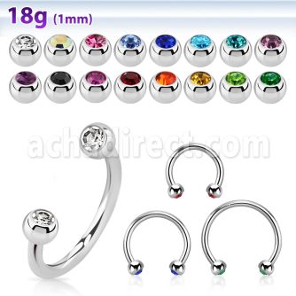 cb18jb25 barbell circular acero quirurgico dos pequenas bolas joya