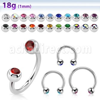 cb18jb3 barbell circular acero quirurgico dos bolas joya