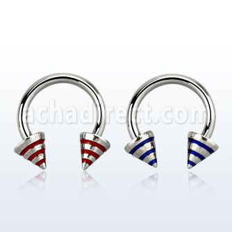 cbcny5 barbell circular acero quirurgico conos 5mm rayas color 12mm mayorista
