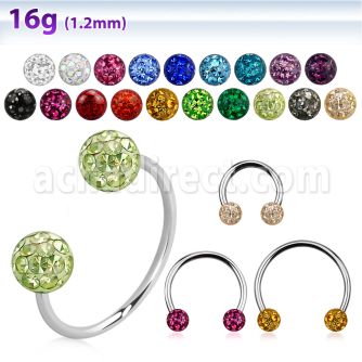 cbefr4l barbell circular diametro acero 316l bolas multi cristal 4mm usar como arete al por mayor
