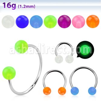 cbeglb4l barbell circular diametro acero 316l bolas 4mm acrilico brilla oscuridad usar como arete distribuidor