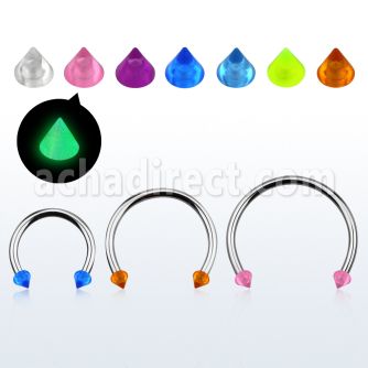 cbeglcnl barbell circular diametro acero 316l conos 3mm acrilico brilla oscuridad usar como arete distribuidor