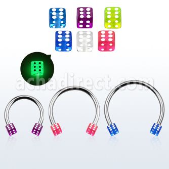 cbegld4l barbell circular diametro acero 316l dados 4mm acrilico brilla oscuridad usar como arete venta
