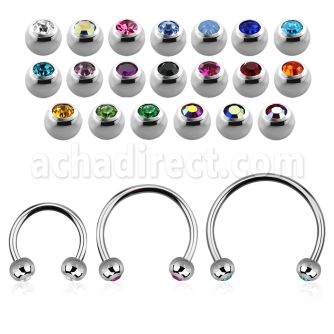 cbejb4l barbell circular diametro acero 316l bolas joya 4mm cristal bisel usar como arete distribuidor mayorista