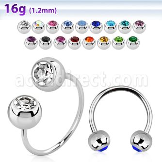 cbejb5l barbell circular diametro acero 316l bolas 5mm joya cristal bisel usar como arete distribuidor