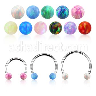 cbeop3ss barbell circular acero quirurgico 1mm bolas opalo 3mm al por mayor